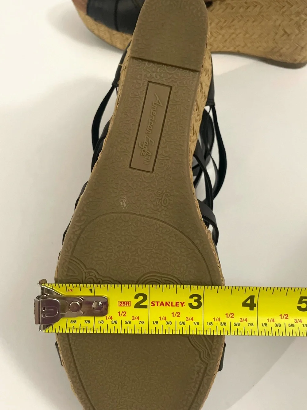 American Eagle Outfitters Black Strappy Wedge Sandals